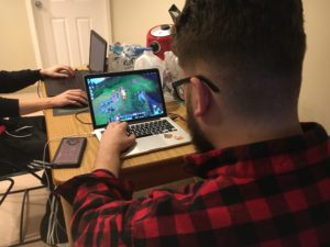 Student Gavin Clark playing League of Legends.